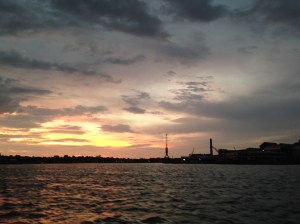 Sunset at Balmain after a twilight race, March 2014