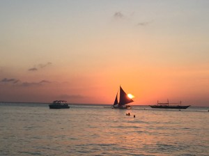 Paraw at Boracay at sunset. Photo by me